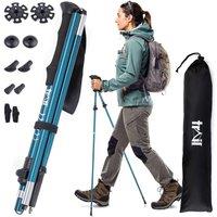 Trail Outdoor Leisure Trail Z Folding Walking Poles 2 Pack Aluminium Hiking Trekking in Teal
