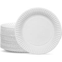 ECONX 9(23cm) Disposable Paper Plates Heavy Duty Biodegradable Party Plates in White | Size: 1000 Pieces