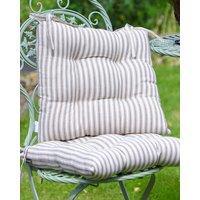 Dibor Set of 2 Grey Striped Outdoor Garden Furniture Seat Pad Cushions L40cm x W40cm | Size: 40 cm x 40 cm