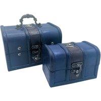 KDMD Teal Treasure Chest Set of 2 for Storage & Decor Durable & Stylish