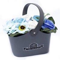 KDMD Bouquet Petite Basket Soothing Blue Bath Flowers & Scented Gift
