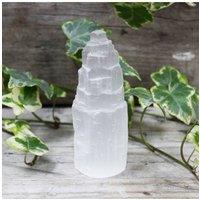 KDMD Natural Moroccan Selenite Tower 10cm Healing Crystal in White
