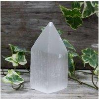 KDMD Selenite Pencil Point Tower 10cm Moroccan Healing Crystal in White
