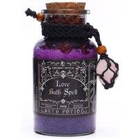 KDMD Ancient Witch Love Bath Spell & Rose Quartz Amulet for Romance in Purple