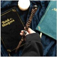 KDMD Protection Black Obsidian Crystal Wand with Pouch & Shield in Brown