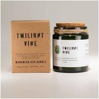 KDMD Twilight Vine Woodwick Soy Candle in Green Jar