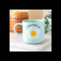 KDMD Blue Youre A Good Egg Coffee Mug with Fried Egg Design in Aqua