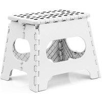 Kelvenix White Folding Step Stool 11 Inch Heavy Duty Lightweight Anti Slip Step