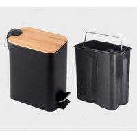 EONLION Black STEEL 5 LTR PEDAL BIN KITCHEN | Size: 100 cm