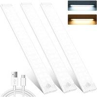 NESTLUNE 72 LED Motion Sensor Light Indoor 30cm Under Cabinet 2pc in White