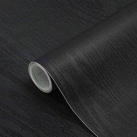 SPETLEK 5M Black Wood Grain Wallpaper Self Adhesive Furniture | Size: 10000mm x 520mm