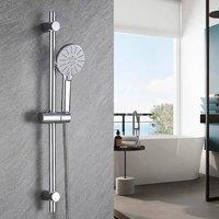 SPETLEK Shower Riser Rail Kit Adjustable Chrome Head Holder in Silver