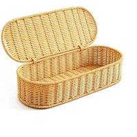 SPETLEK Handwoven Rattan Storage Basket Decor Organizer in Brown | Size: Large
