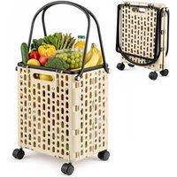 SPETLEK Large Capacity Foldable Shopping Trolley 27L in Beige