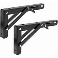 SPETLEK 2X Folding Bracket Table Extension Shelf in Black | Size: 10000mm x 520mm