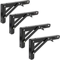 SPETLEK 4x Folding Bracket Table Extension Shelf in Black | Size: 10000mm x 520mm