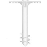 NESTLUNE Beach Umbrella Sand Ground Anchor Parasol Umbrella Holder in White | Size: 100 cm x 15 cm