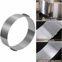 NESTLUNE Round 6"-12" Adjustable Cake Ring Mold DIY in Silver | Size: 100 cm x 15 cm