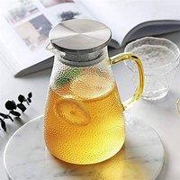 NESTLUNE 1.5 Litre Glass Pitcher Water Jug Borosilicate Glass in Clear | Size: 100 cm x 15 cm