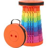 NESTLUNE Orange Folding Stool Portable Telescoping Seat Camping