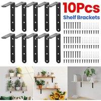 EONLION 10PCS L Shaped Angle Shelf Brackets in Black | Size: 1000mm 2000mm