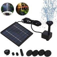 EONLION Solar Panel Powered Water Pump Fountain in Black | Size: 100 cm