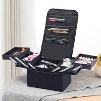 EONLION Large Make Up Vanity Case Storage Box in Black | Size: 500mm