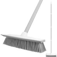 FLAVORA Broom Handle Stiff Yard Garden Hard Brush Sweeping Brush in White | Size: 100 cm x 15 cm