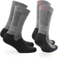 Norfolk Socks 2-Pack 60% Merino Wool Walking Socks - Anti-Blister - Leonardo in Grey | Size: 6-8
