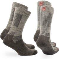 Norfolk Socks 2-Pack 60% Merino Wool Walking Socks - Anti-Blister - Leonardo in Brown | Size: 6-8