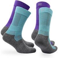 Norfolk Socks 2-Pack 60% Merino Wool Walking Socks - Anti-Blister - Leonardo in Turquoise | Size: 3-5