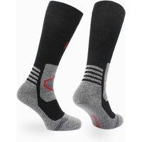 Norfolk Socks Long Merino Wool Mid Weight Cushioned Hiking Socks - Orlando in Black | Size: 13-15