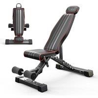 NESTLUNE Adjustable Weight Bench Gym Fitness Foldable Incline Decline in Black | Size: 0-1 m