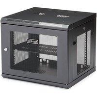 StarTech.com 4-post 9u Wall Mount Network Cabinet With Shelf in Black