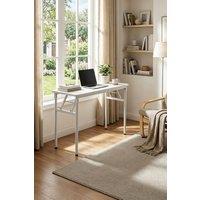 Living and Home 80 x 40cm Home Office Foldable Computer Desk with Adjustable Foot Pads in White | Size: 80 x 40 cm