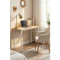 Living and Home 80 x 40cm Home Office Foldable Computer Desk with Adjustable Foot Pads in Light Brown | Size: 80 x 40 cm