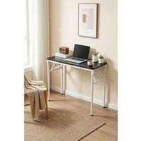 Living and Home 100 x 40cm Foldable Office Desk with Adjustable Foot Pads in Black | Size: 100 x 40 cm