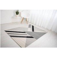 DS Living Ravella Apex Grey-Black Rug Collection in Grey | Size: 80 cm x 150 cm