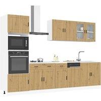 Berkfield Home 7 Piece Kitchen Cabinet Set Kalmar Artisan Oak Engineered Wood in Brown
