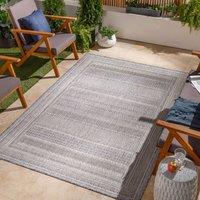Livabliss Tuareg-Global Blue Beige Ivory Graphic In- & Outdoor Rug in Dark Blue | Size: 200 cm x 275 cm