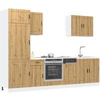 Berkfield Home 7 Piece Kitchen Cabinet Set Kalmar Artisan Oak Engineered Wood in Brown