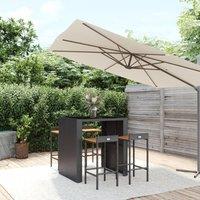 Berkfield Home 5 Piece Garden Bar Set Black Poly Rattan& Solid Wood Acacia