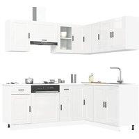 Berkfield Home 11 Piece Kitchen Cabinet Set Porto Gloss White Engineered Wood