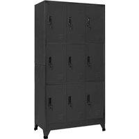 Berkfield Home Locker Cabinet Anthracite 90x45x180 cm Steel in Black | Size: 90 x 45 x 180 cm