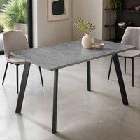 STILVORA Dining Table 4-Seater with metal frame charcoal grey