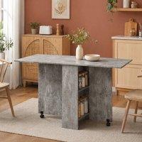 STILVORA Dining Table with Storage & Castor Wheels Grey