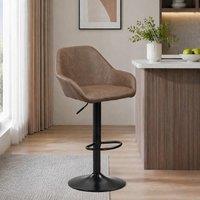 STILVORA Bar Stools Set of 2 Height Adjustable with Metal Frame in Dark Brown