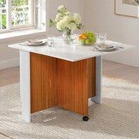 STILVORA Folding Dining Table with casters modern design in White