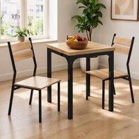 STILVORA Dining Set Compact with wooden structure Natural Wood in Light Oak