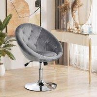 STILVORA Vanity Chair Adjustable Height with metal frame grey